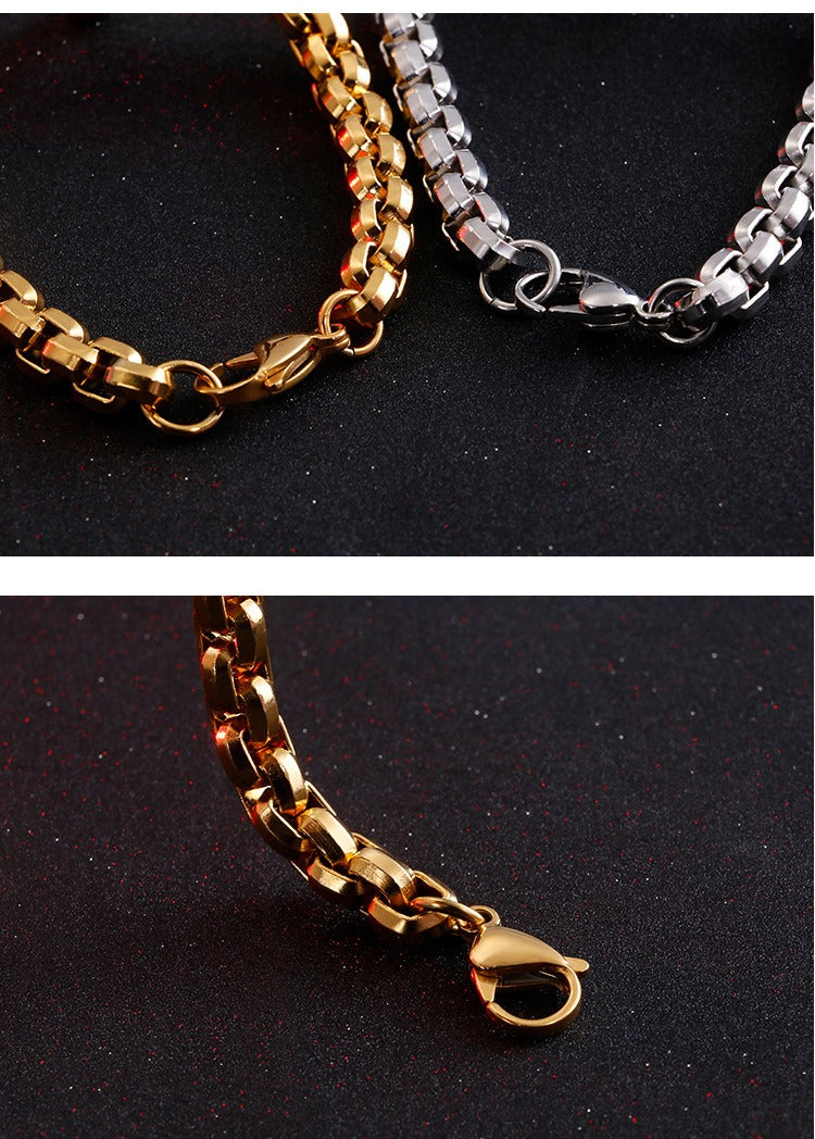Pulsera de acero y titanio con cruz Kemstone para hombre - Joyería punk minimalista KB108647-K