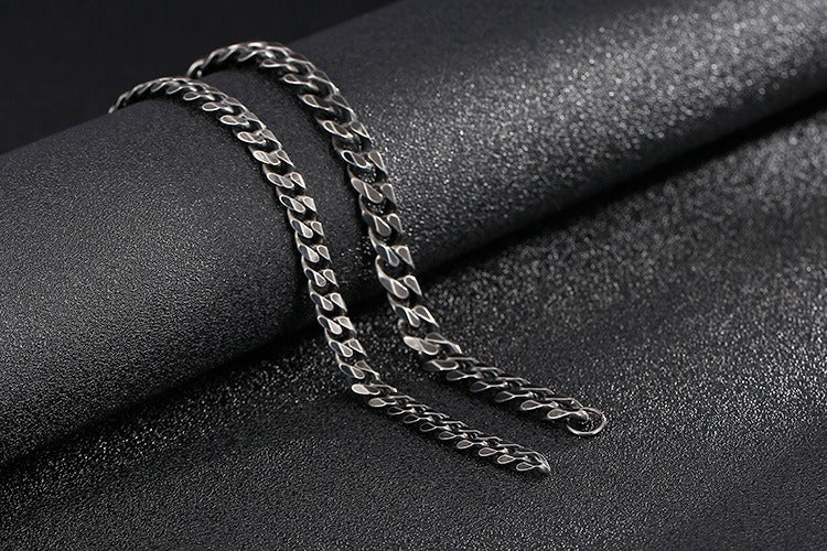 Kemstone Retro Chain Necklace – Rugged 304 Stainless Steel Urban Gothic Jewelry for Men KN108187-Z