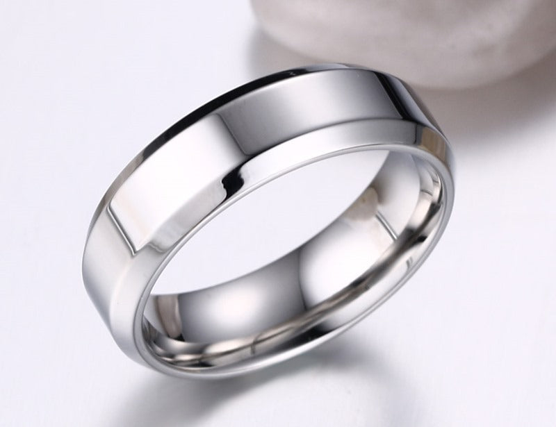 Kemstone Minimalist Power Band – 6mm Stainless Steel Black Ring | Gothic Street Style R-143
