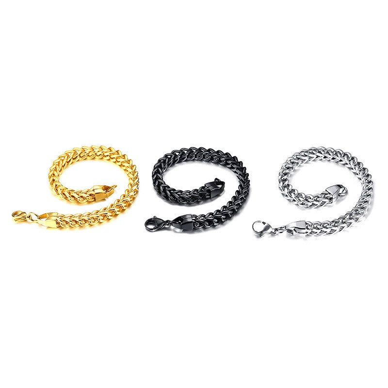 Kemstone Men’s Stainless Steel Viking Chain Bracelet – Hexagonal Link Curb Design BR-625