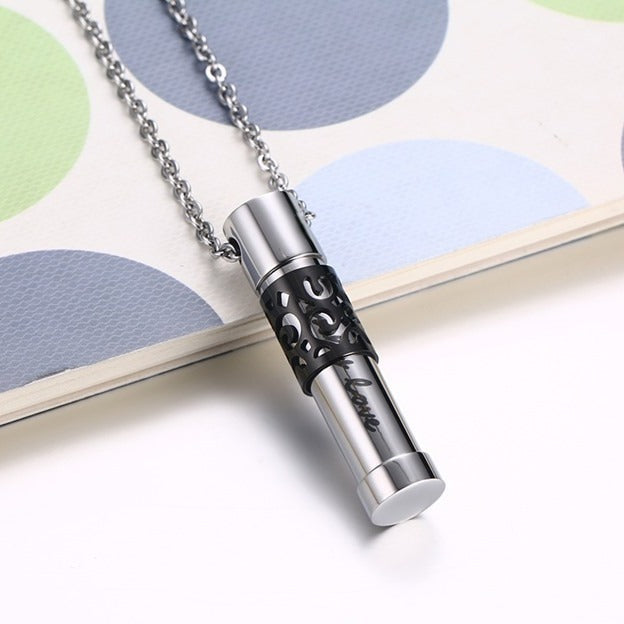 Kemstone Stainless Steel Storage Capsule Pendant Necklace for Men Women PN-533