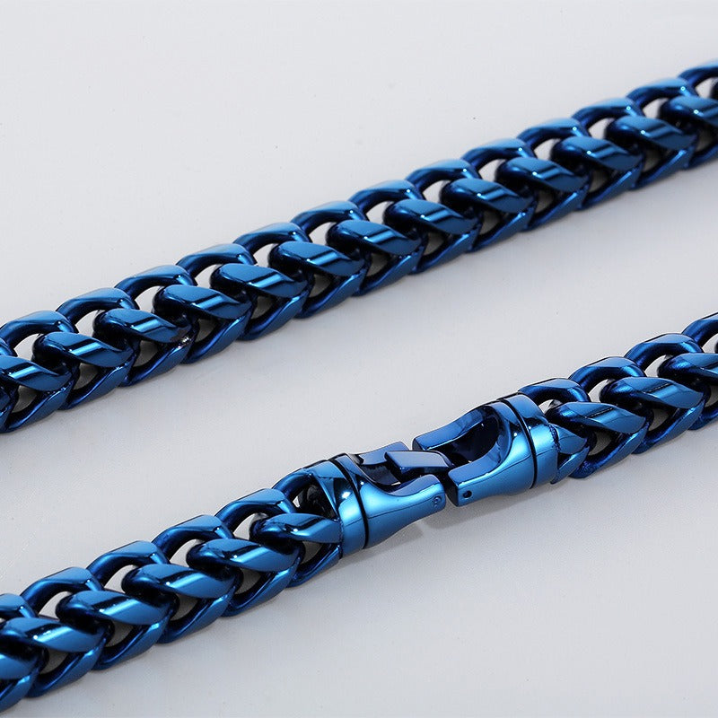 Kemstone Titanium Steel Textured Sphere Chain Necklace – Urban Edge Vacuum Plated Men's Jewelry KN236908