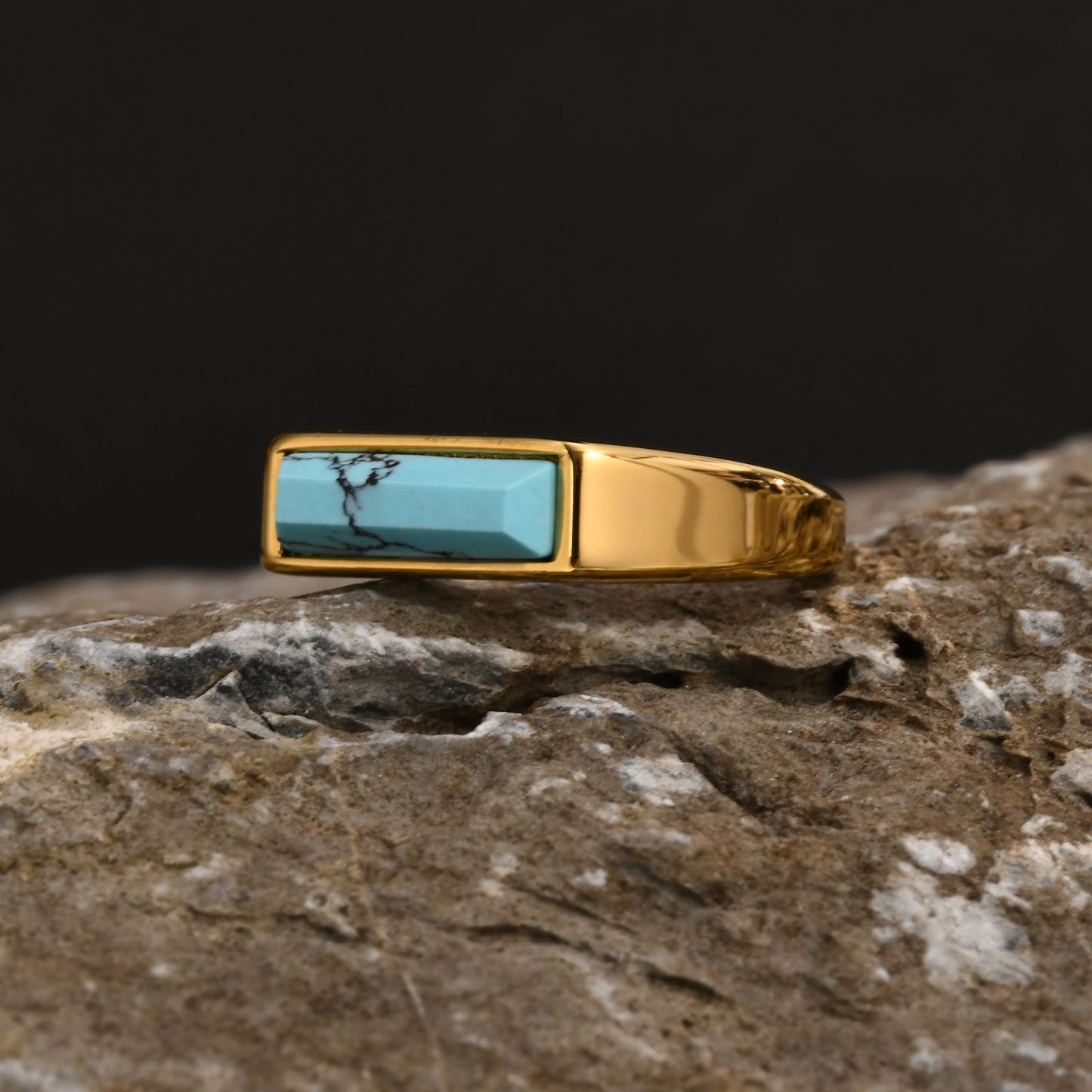 Kemstone Stainless Steel Stone Ring – Men’s Jewelry Turquoise Lapis Tiger Eye RC-712