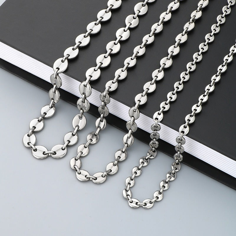 Kemstone Titanium Steel Chain Bracelet – Geometric Pig Nose Link for Men | Urban Gothic Streetwear Style KS193903-Z