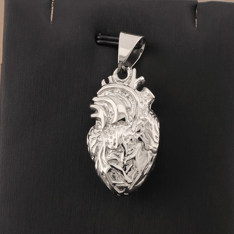 Kemstone Anatomical Heart Pendant – 18K Vacuum Plated Stainless Steel Gothic Power Symbol KP130473