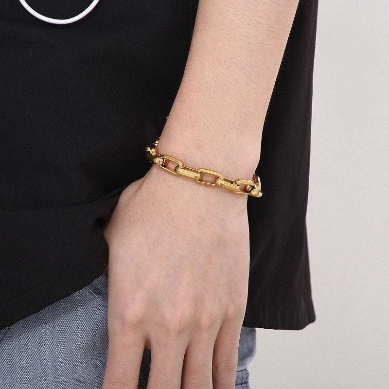 Kemstone Bold Square-Link Titanium Bracelet & Necklace – Raw Urban Edge KB153345-Z