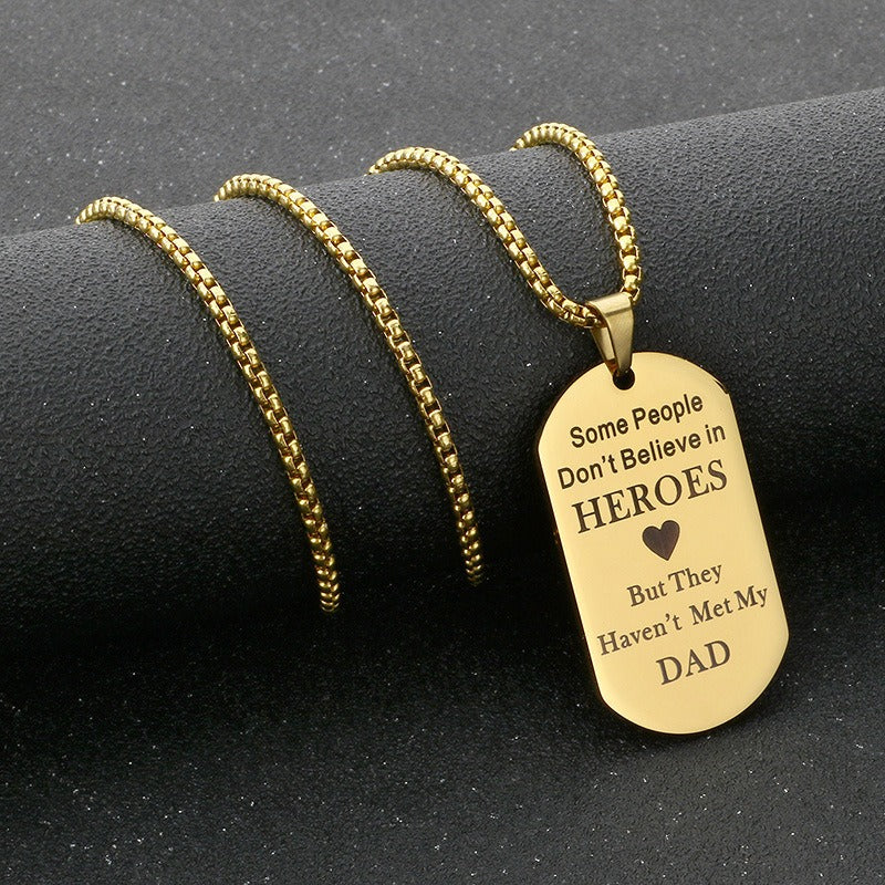 Kemstone Men’s Titanium Steel Pendant Necklace – Jewelry Gift for Dad A19-KP100209-Z