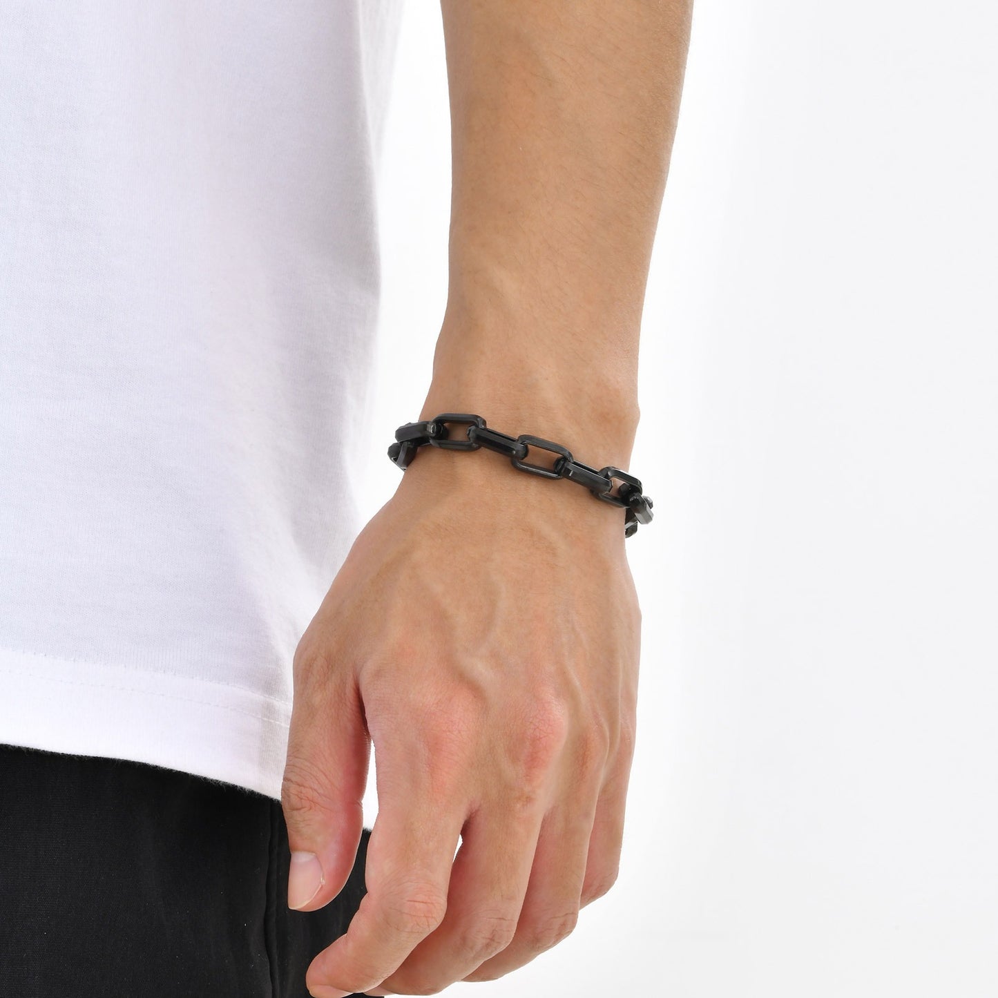 Chunky Square-Link Stainless Steel Bracelet for Men – Norse-Inspired Heavy Chain BR-1734