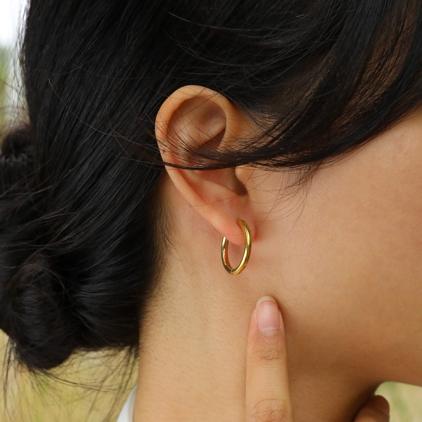 Titanium Steel Earrings – Minimalist Geometric Design with Custom Engraving EH-166