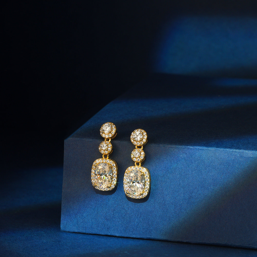 925 Sterling Silver Cubic Zirconia Drop Earrings for Women | Gold & Platinum Plated Sparkling Dangle Jewelry by Kemstone A4-LZE59