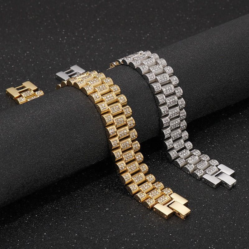 Kemstone Urban Edge Titanium Steel Tank Chain - Hip Hop Bold Statement Mens Jewelry KB144759