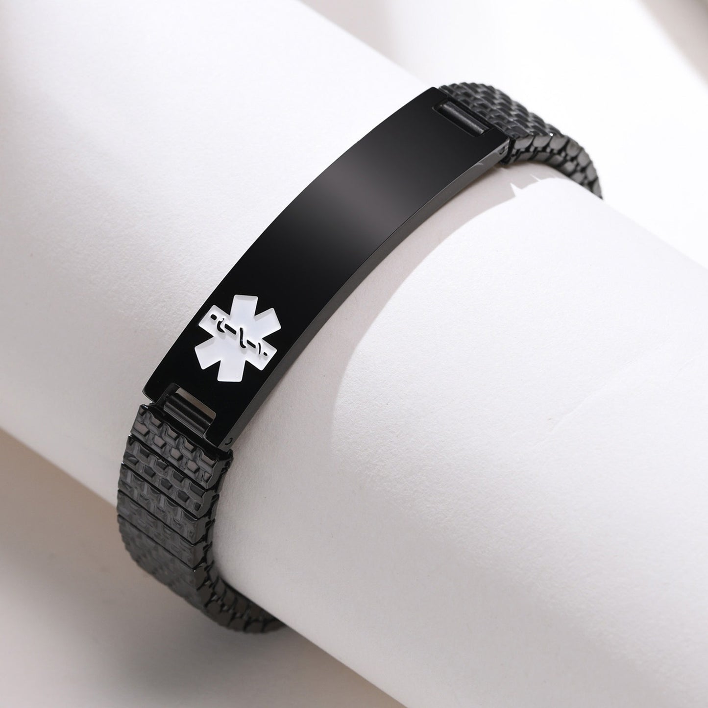 Pulsera elástica de alerta médica – Banda de identificación de acero inoxidable de 12 mm BR-263