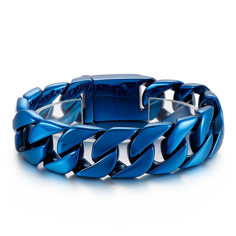 Kemstone Matte Titanium Steel Cuban Link Bracelet – Rugged Minimalist Chain for Men’s Urban & Gothic Style KB162789