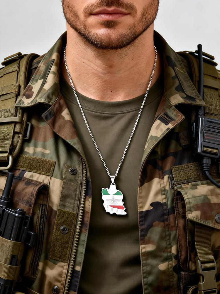 Kemstone Stainless Steel Iran Map Pendant Necklace for Men Women Gold Silver PN-2345 PN-2345