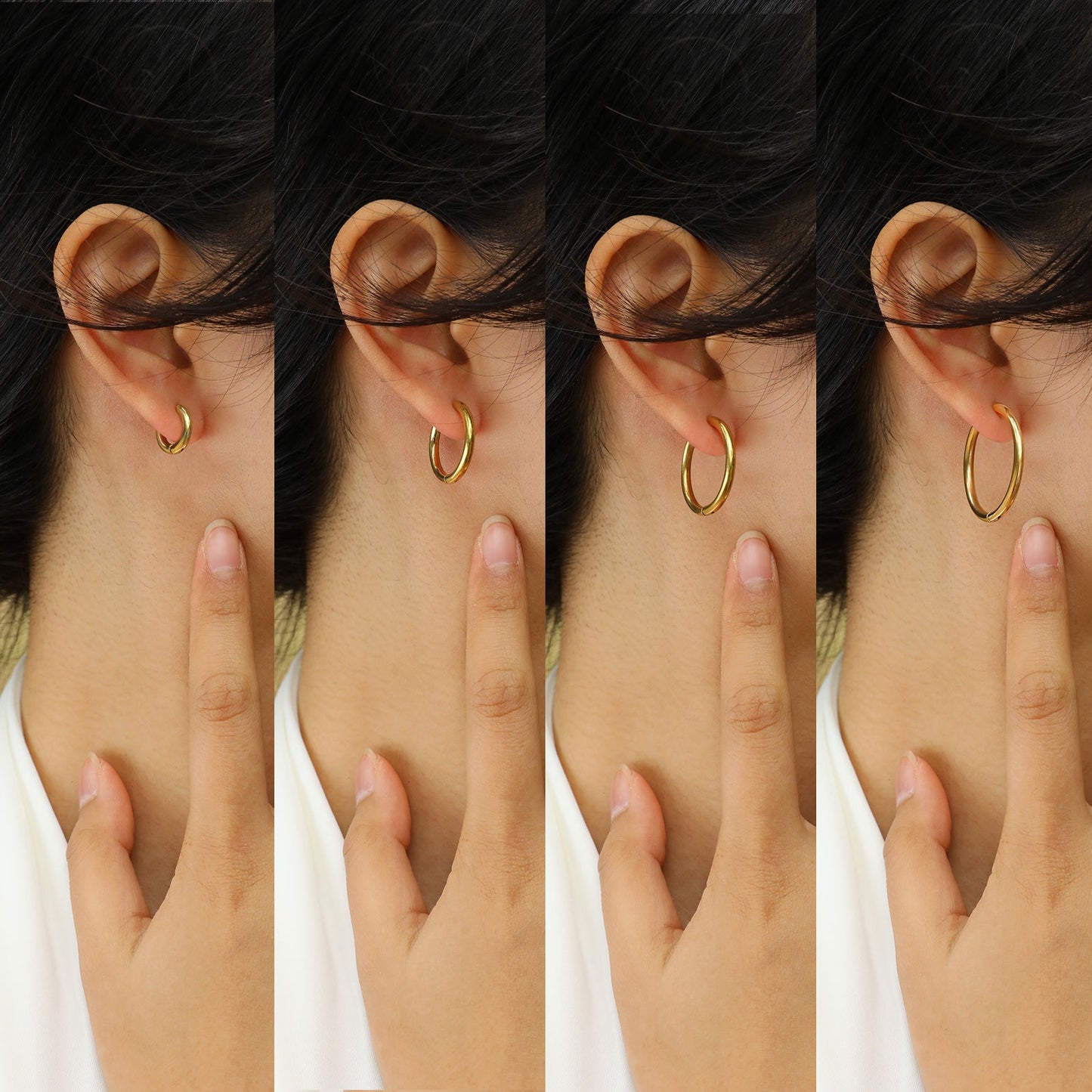 Titanium Steel Earrings – Minimalist Geometric Design with Custom Engraving EH-166