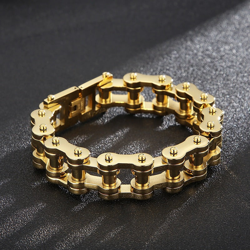 Kemstone Biker Chain Bracelet for Men – 18mm Stainless Steel Motorcycle Link Jewelry | KB18912-D