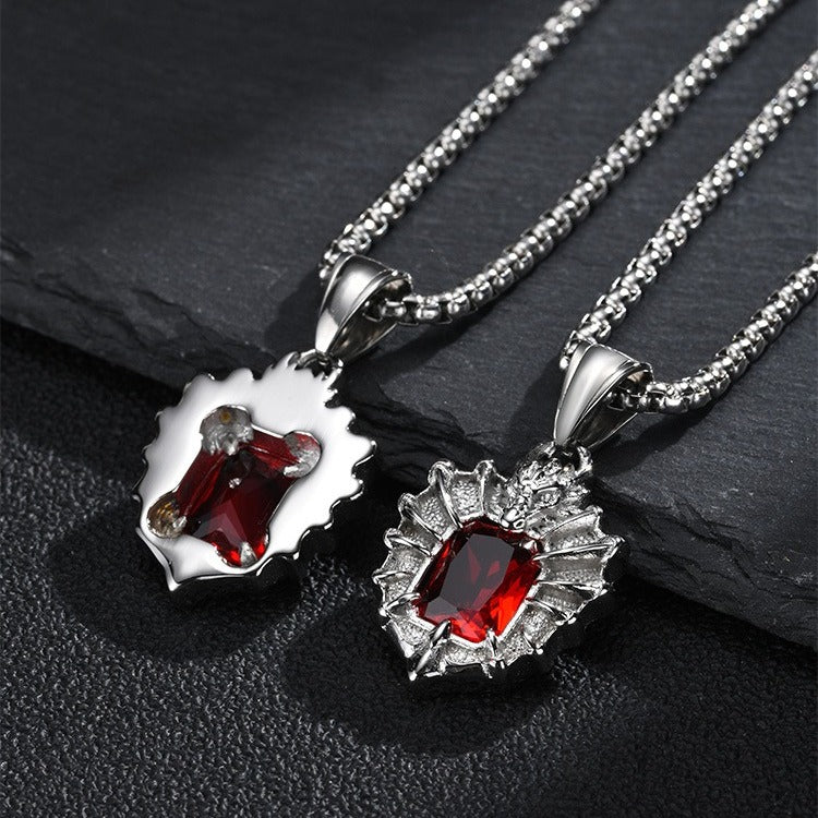 Kemstone Dragon Claw Black Cubic Zirconia Pendant for Men Stainless Steel PN-2469