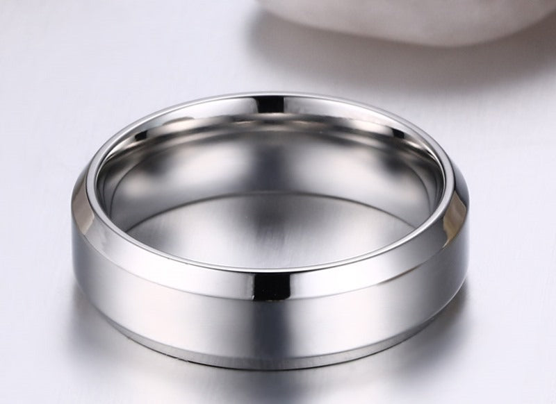 Kemstone Minimalist Power Band – 6mm Stainless Steel Black Ring | Gothic Street Style R-143