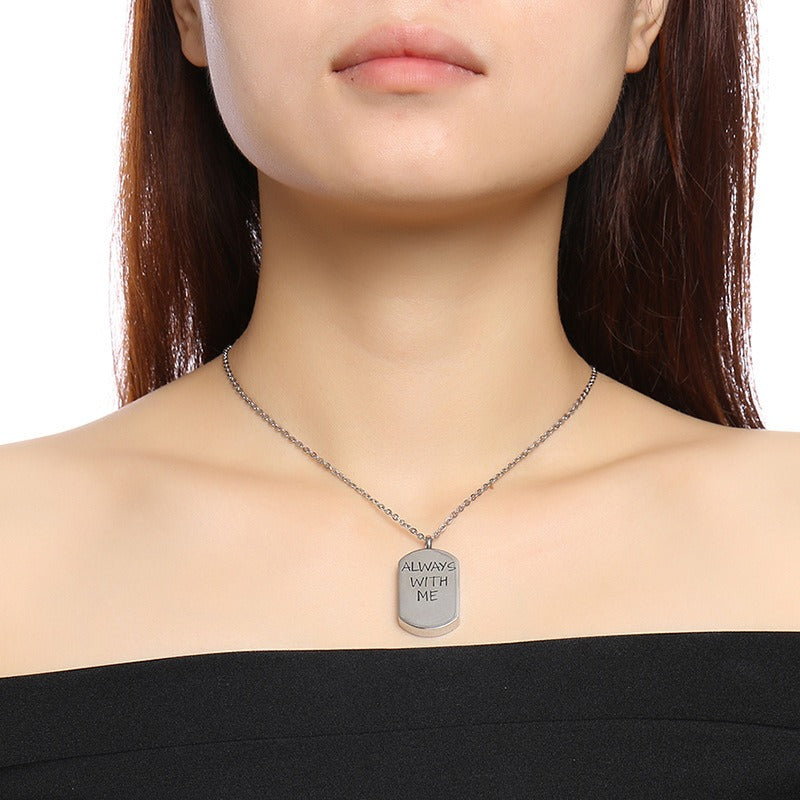 Kemstone Stainless Steel Cremation Urn Necklace – Memorial Jewelry PN-964