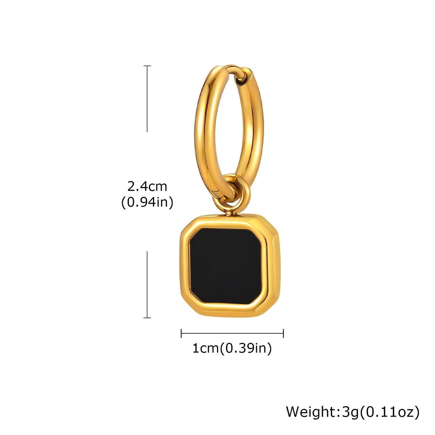 Kemstone Men & Women’s Stainless Steel Square Drop Earrings – Shell, Tiger Eye, Malachite ED-936