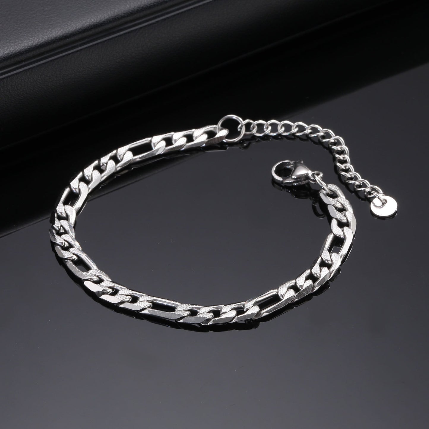 Pulsera Kemstone de acero inoxidable 3:1 con cadena NK de titanio y acero - 5 mm/7 mm, joyería unisex de oro y acero para uso diario BR-1076