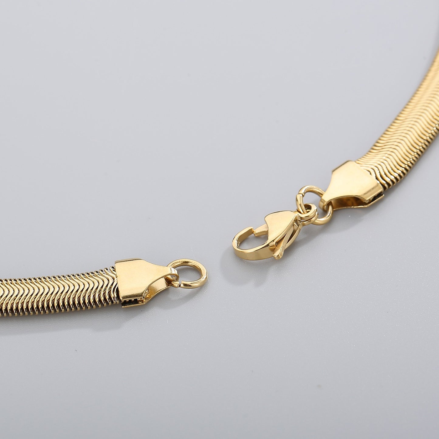 Men’s Flat Snake Chain Necklace – 6mm & 8mm 316L Stainless Steel Gothic Streetwear Jewelry KN203549-Z