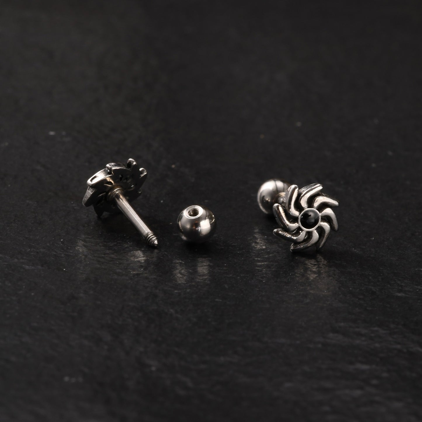 Kemstone Gothic Punk Stainless Steel Stud Earrings – Bold Vintage Edge