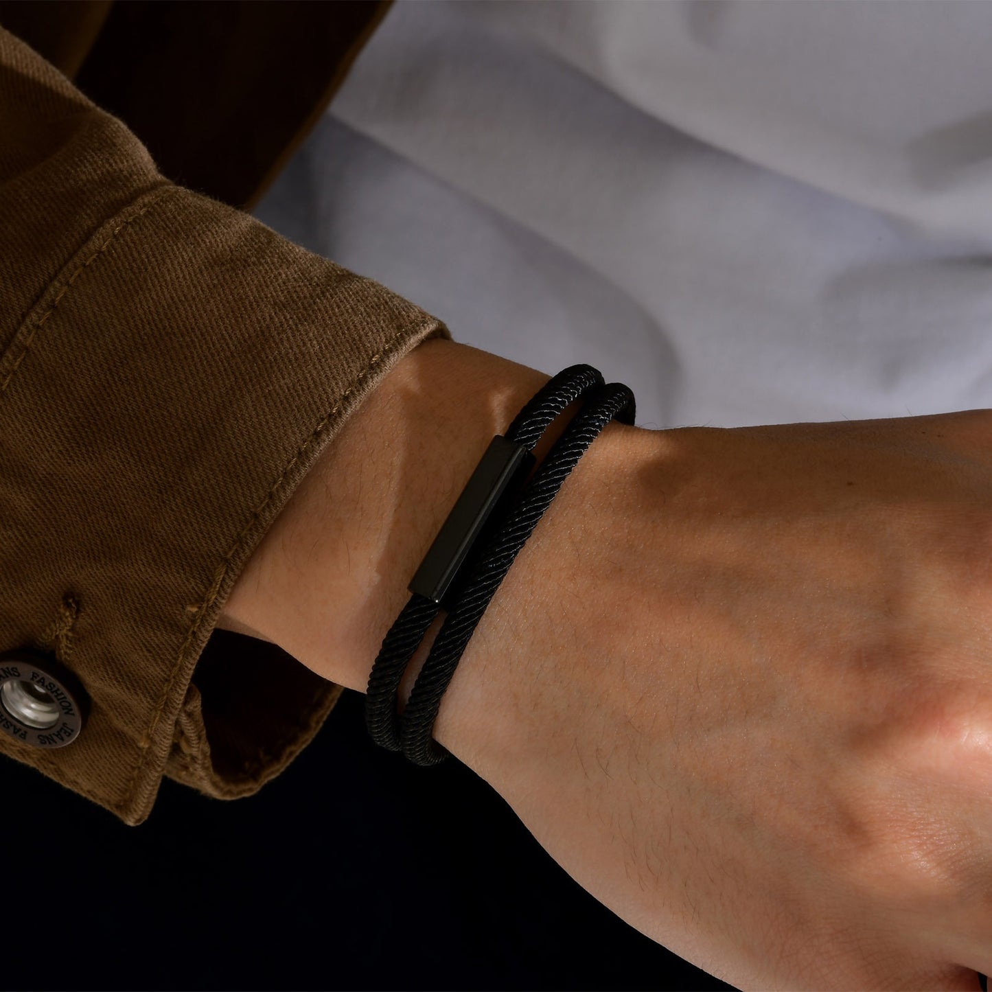 Men’s Double-Layer Milan Rope Bracelet – Stainless Steel Magnetic Clasp | Minimalist Street Style BR-1449