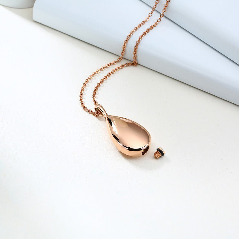 Colgante conmemorativo de acero inoxidable Kemstone con forma de lágrima – Urna de recuerdo para cenizas PN-1261