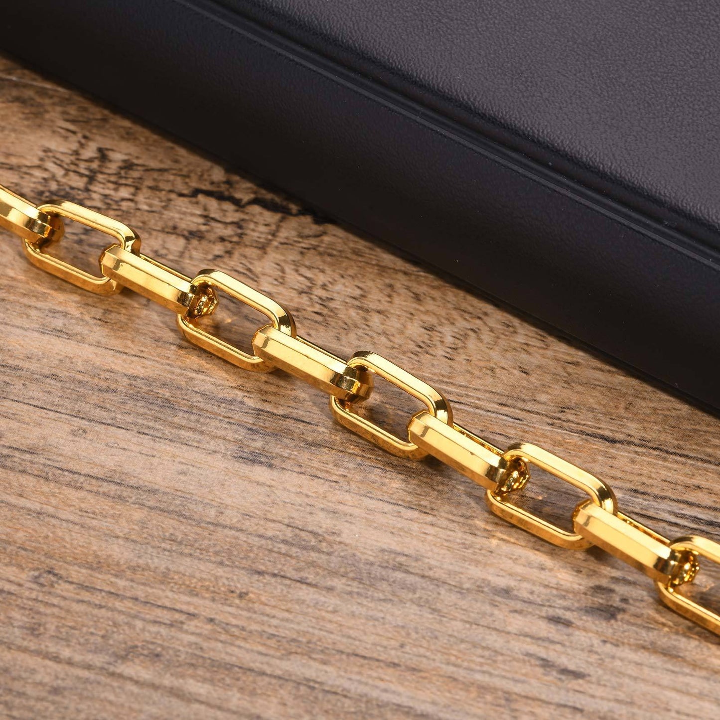 Chunky Square-Link Stainless Steel Bracelet for Men – Norse-Inspired Heavy Chain BR-1734
