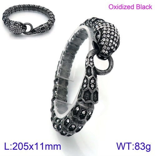 Gothic Snake Scale Chain Bracelet & Necklace – Vintage Titanium Steel Serpent Jewelry for Men KB126122