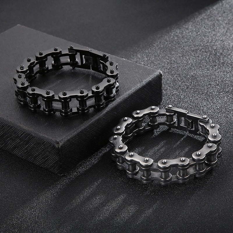 Kemstone Biker Chain Bracelet for Men – 18mm Stainless Steel Motorcycle Link Jewelry | KB18912-D