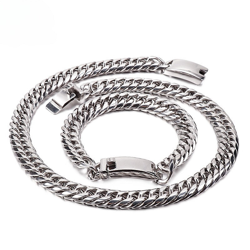Kemstone Texan Rider Titanium Steel Cowboy Necklace - Rugged Chain Design for Urban Edge KS107869-Z