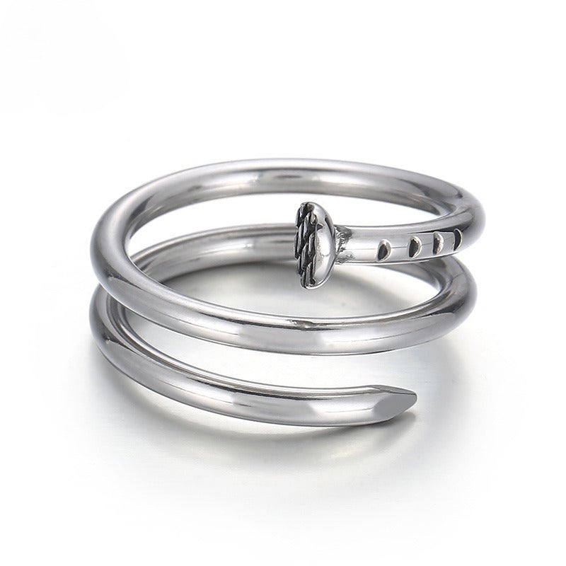 Anello Kemstone Spring da uomo - Anello in acciaio inossidabile lucido con design a forma di unghia, regalo KR104535