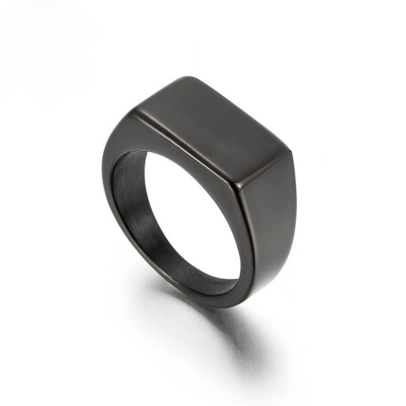 Kemstone Engravable Titanium Steel Ring for Men – Bold Geometric Edge, Custom Stainless Steel Statement Band KR92051