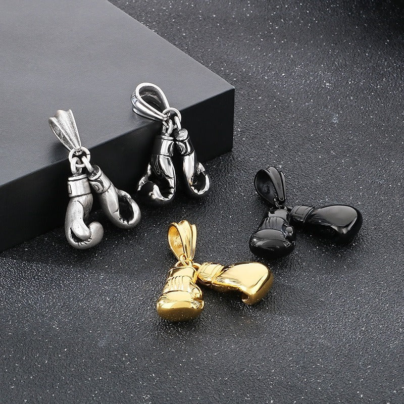 Kemstone Titanium Steel Boxing Glove Pendant – Heavyweight Fist Necklace for Men’s Street & Gym Style KP42085