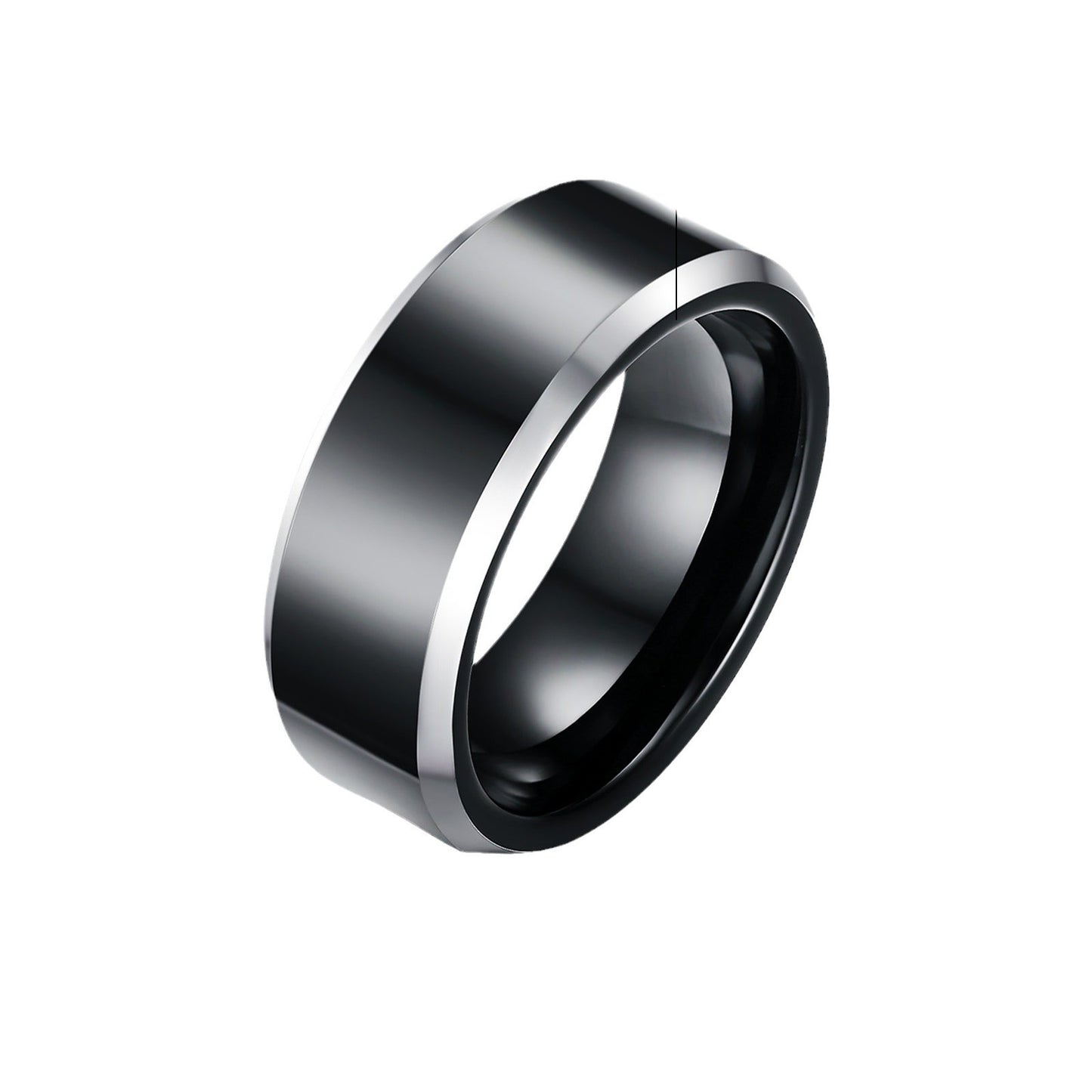 Kemstone Black 8mm Tungsten Carbide Ring for Men - Durable Anti-Scratch TCR-032