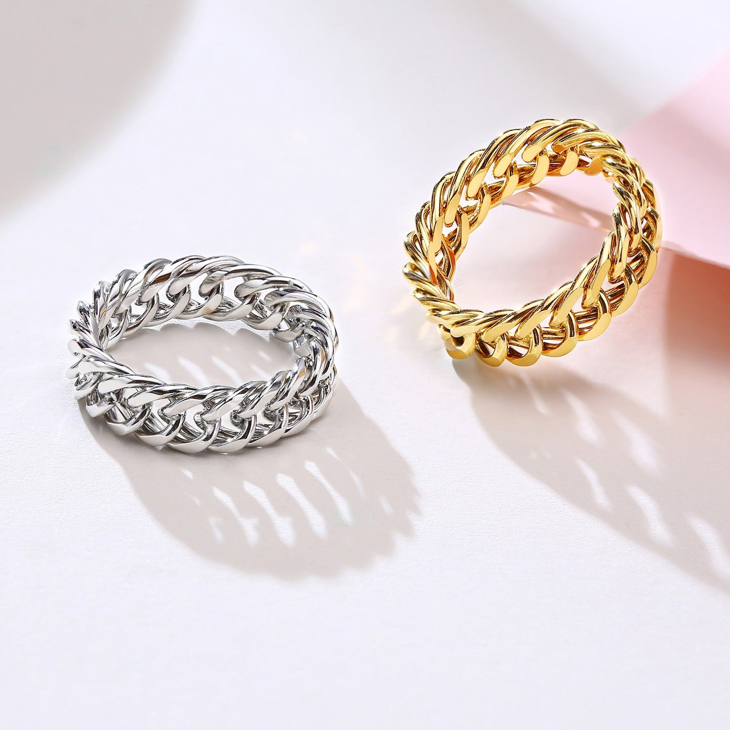 Anillo de cadena elegante de acero inoxidable Kemstone: diseño unisex moderno para el día a día RC-476
