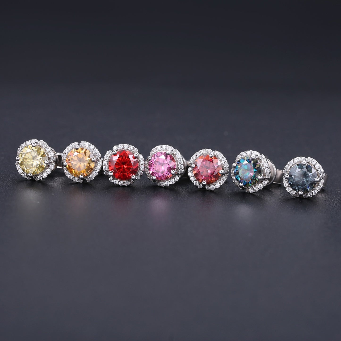 Kemstone Handcrafted 5mm VVS Moissanite Stud Earrings | 925 Sterling Silver, Elegant Diamond-Like Sparkle,K244282E