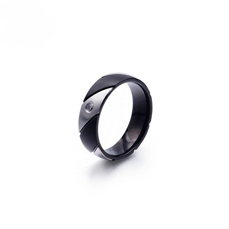 Kemstone Dual-Twist Titanium Ring | Modern Geometric Couple Bands for Everyday Elegance KR83029