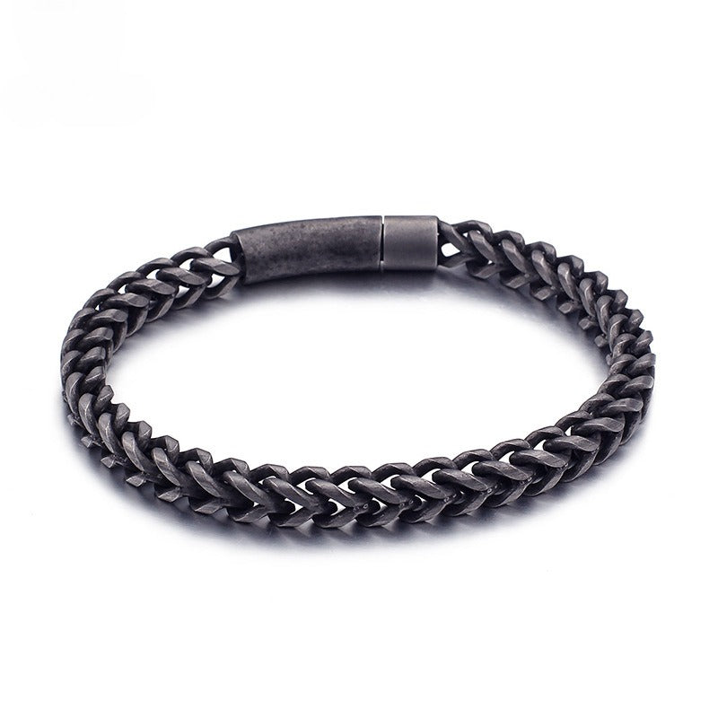 Kemstone Retro Titanium Steel Chain Bracelet – Minimalist Hip-Hop Jewelry for Men’s Daily Wear KB95694