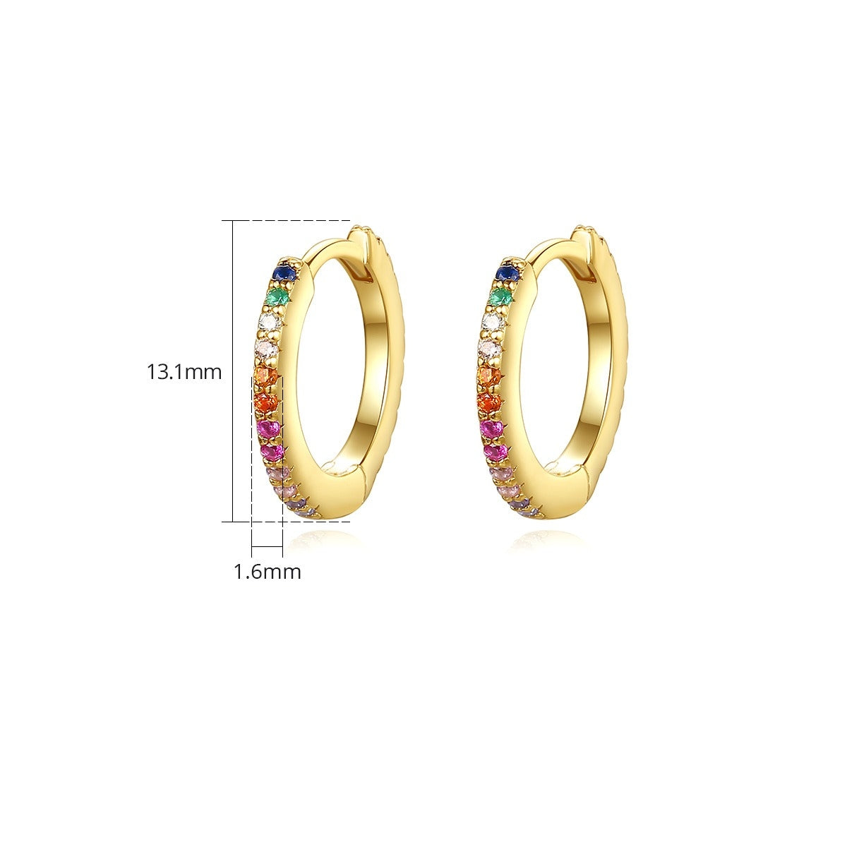 Pendientes minimalistas Kemstone de cobre multicolor para mujer con detalles de circonitas: elegancia para el día a día y un regalo ideal E195600