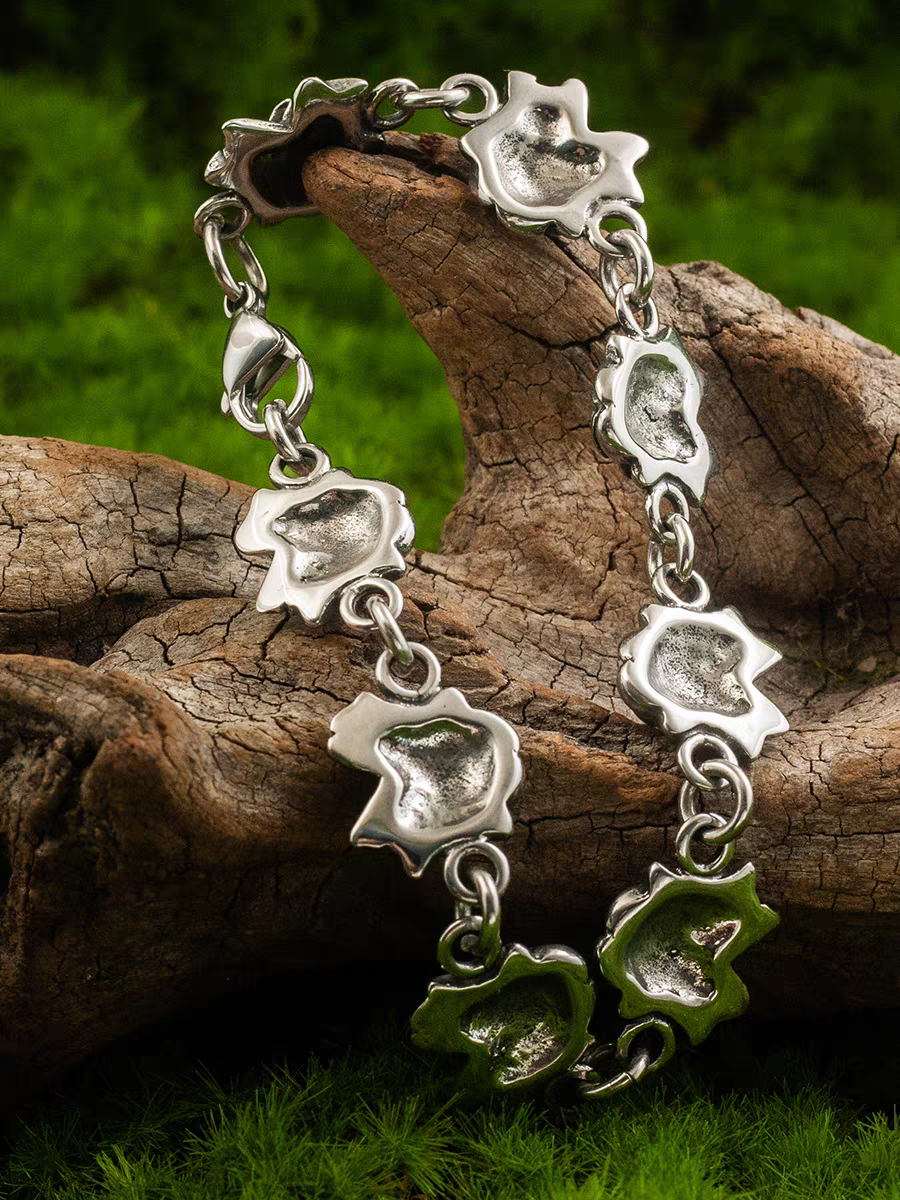 Kemstone Gothic Rock Rose Vintage Punk Titanium Steel Bracelet – For Men & Women Retro Jewelry