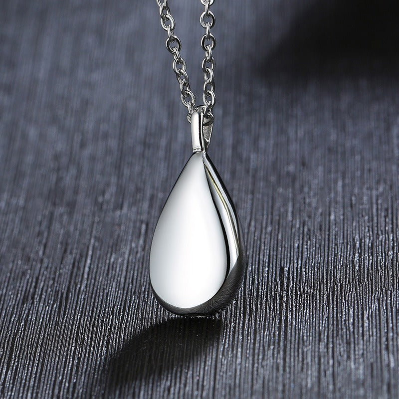 Colgante conmemorativo de acero inoxidable Kemstone con forma de lágrima – Urna de recuerdo para cenizas PN-1261