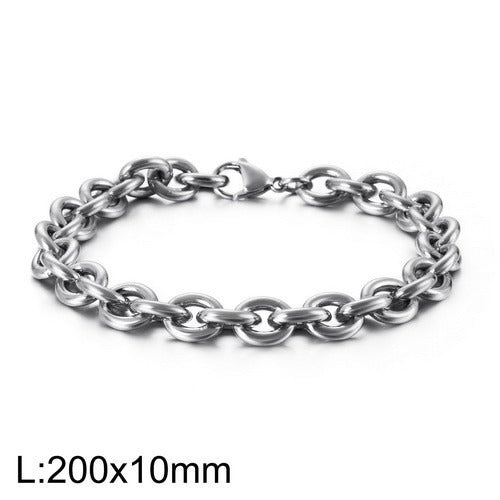 Pulsera Kemstone calada en forma de O - Joyería geométrica de acero inoxidable KB113951-Z