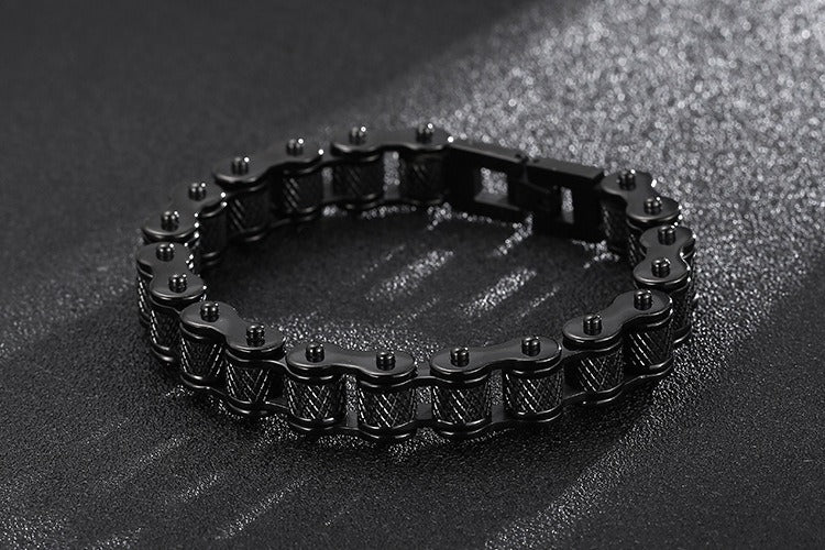 Kemstone Titanium Urban Biker Chain Bracelet – Lightweight Rugged Motorcycle Style KB86277