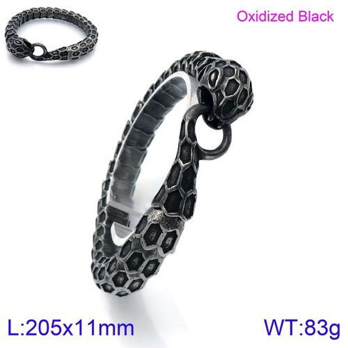 Gothic Snake Scale Chain Bracelet & Necklace – Vintage Titanium Steel Serpent Jewelry for Men KB126122