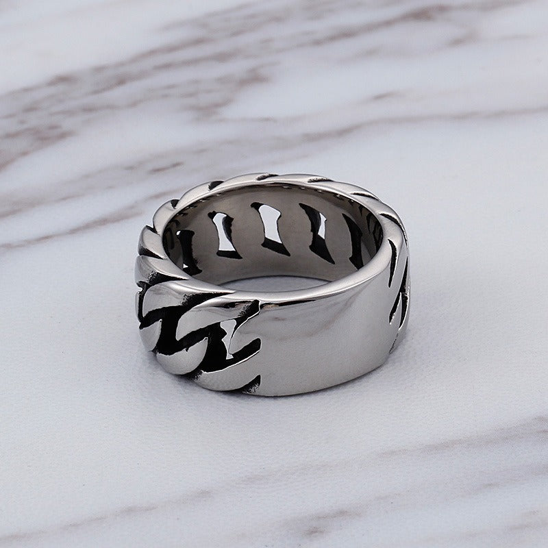 Anello meccanico retrò Kemstone - Design gotico rotante per accessori antistress KR44457-K