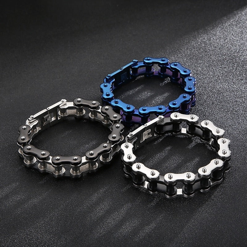 Kemstone Biker Chain Bracelet for Men – 18mm Stainless Steel Motorcycle Link Jewelry | KB18912-D