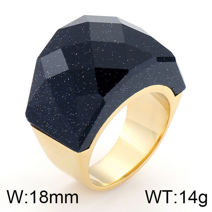 Anillo de oro de 18 quilates con baño electrolítico al vacío de Kemstone y cristal multicolor, diseño de estética simplificada KR31887-K